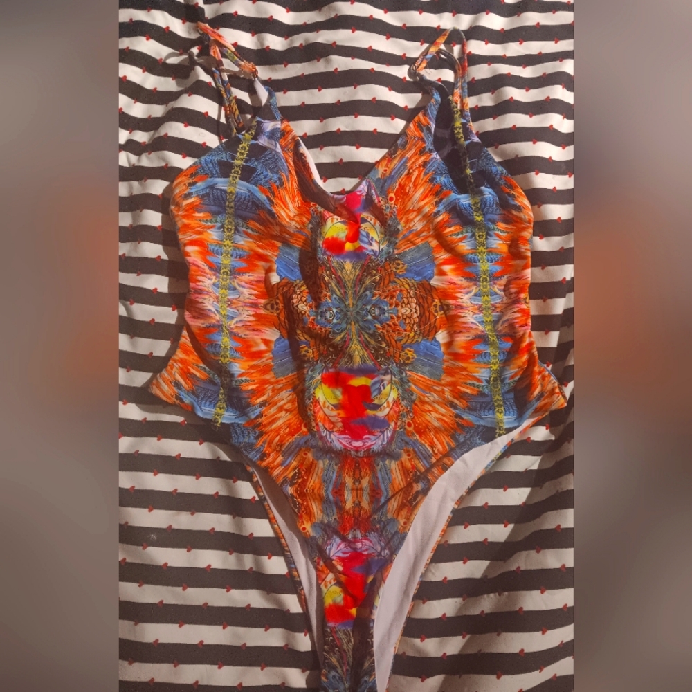 NWT Vibrant Multicolor One-Piece Swimsuit SZ XL